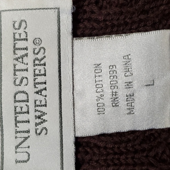 Brown 2 button cardegan short sleeve. Size large. USA, Military? Y2K - Picture 6 of 7